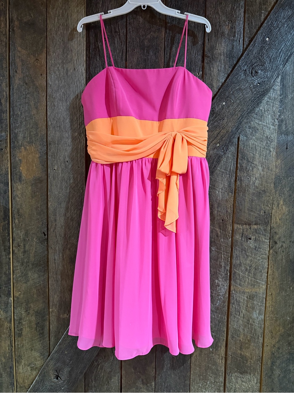 Pink Dress with Orange Sash - Picture 2 of 4